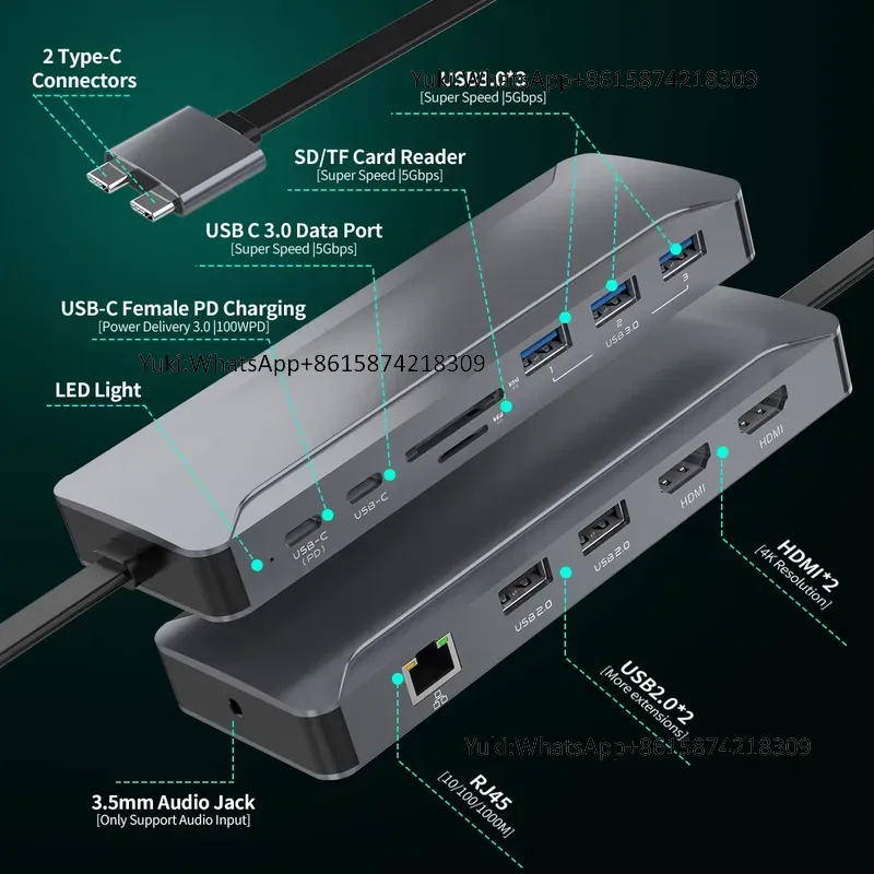 Популярная док-станция с двумя – обзор и цена Usb Hub Type C